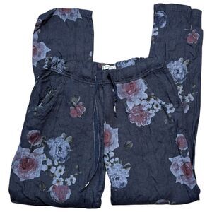 |EUC| TEMPO PARIS Floral Pull On Linen Pants
